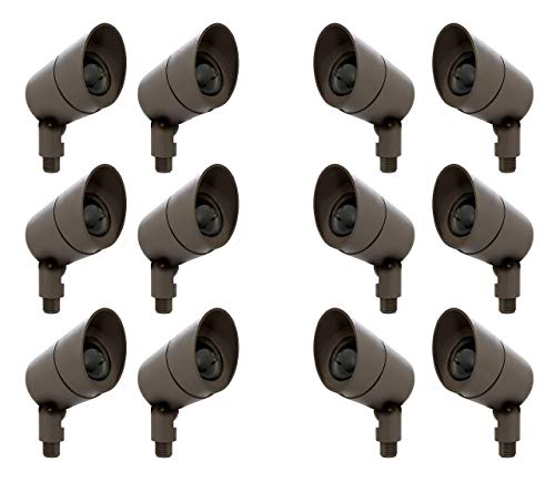 Westgate Lighting LED Directional Landscape Die - Cast Housing - IP67 and IP54 Level Rating - 12V AC - 36 Degree Beam Angle - Convex Lens (12 Bronze)