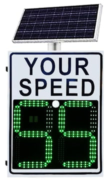 Solar Speed Outdoor Limit Sign, 20"x27"/24"x35" Speed Display Radar Traffic Sign with Accessories for Neighbour Driveway Yard or School, Visual Distance>800m(50 * 70cm)