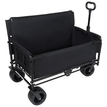 2-in-1 Folding Wagon Bench Love Seat, Heavy Duty Collapsible Beach Cart with 400LBS Capacity, Foldable Garden Wagon with All-Terrain PU Foam Wheels, Portable Outdoor Cart for Camping, Sports