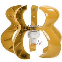 YHOZHUT Wind Turbine 1200W Home Wind Power Generator 12V / 24V / 48V / 220V Vertical Axis Wind Turbines Generator Kit with Controller and 5 Gold-Colored Blades, Energy Charge Home Camping,24v