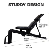 CENTR Multi-Adjustable Workout Bench - Decline/Incline - Matte Black