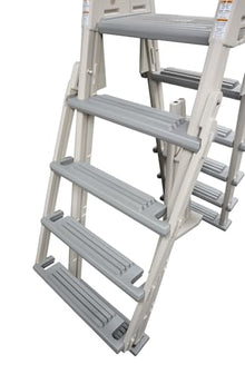 Confer Plastics 7000X Eliminator A-Frame Pool Ladder | Made in USA | Adjustable 48–54 in | Lockable Outer Steps | Heavy-Duty, Stable, Easy-Climb Design