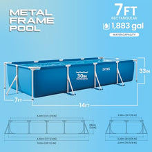 INTEX Metal Frame 14ft 9in x 7ft 3in x 33in Above Ground Pool Set w/Pump