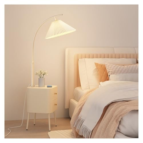 ZHONGCHENGWU Floor Lamp 3-Tone LED Floor Lamp with Side Table & 2 Drawers for Bedroom, Living Room