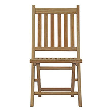 Modway EEI-3204-NAT-SET Marina Premium Grade A Teak Wood 9-Piece Outdoor Patio Dining Furniture Set, Eight Folding Side Chair/One Table, Natural