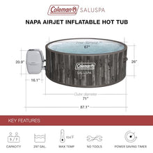 Coleman SaluSpa Sicily AirJet Hot Tub with 180 Soothing Jets with Set of 6 Bestway Underwater Non Slip Pool and Spa Seat with Adjustable Legs, Gray