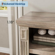 Homhougo Fireplace TV Stand for 80", Farmhouse Wood Entertainment Center