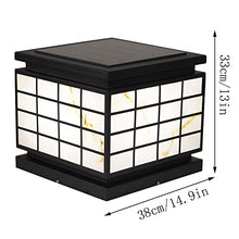 VELLOW E27 Pedestal Exterior Post Lantern,Waterproof IP54 Retro Post Cap Light,Gate Bollard Pillar Light,Matte Black Finish Column Lamp Lantern,Decorations Landscape Lighting for Patio Porch Railing