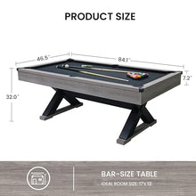MWrouqfur 84” Billiard Table Rustic Grey Black Cloth