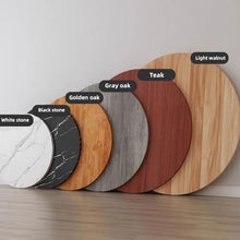 MUGVFVCSQ 20"-40" Round Wooden Dining Table Top, Gray Oak, 100cm/40in (diameter), 2cm (thickness), Solid Wood, Stained, Indoor/Outdoor