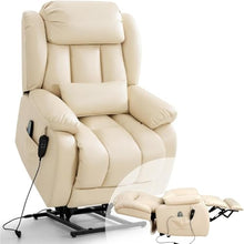 KTYUERGHK Dual Motor Power Lift Recliner with Massage Heat, Cream