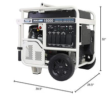 Pulsar PG15KVTWB 15,000W Dual Fuel Portable Generator, Gas or Propane, 713cc V-Twin Engine, Electric Start, 120V/240V, 50A Outlet