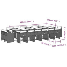 AMBERARD Patio Dining Set Set of 16 Black Furniture Set