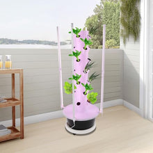 CCXYYFDJ Hydroponic Tower with 6 Wheels, 7-Layer 28-Plant Hydroponic Indoor Vertical Garden Growing System Kit with LED Grow Lights, 3-Level Lighting Modes & 24-Hour Cycle Timer for Vegetable Herbs