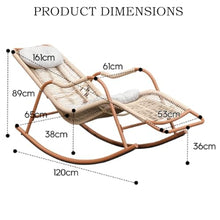 Rattan Lounge Chair, Anti-Dump Design, Suitable for Leisure Use on Garden Balconies(A,120 * 89 * 61cm)