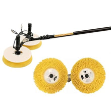 FENOKD Cleaning Brush Electric Window Cleaning Pole Cleaner Kit, Double Head Automatic Solar Panel Cleaning Brush Tool, Adjiustable Brush Head, Extendable Pool Cleaning Brush