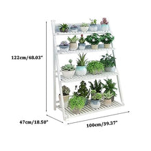 ZOCWJK Ladder Plant Stand 4Tier Wooden Planter Holder Flower Pot Display Shelf for Home Patio Lawn Garden Balcony Plant Stand Indoor,White-100cm