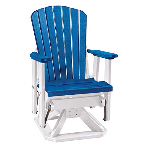 American Furniture Classics OS Home and Office Model 510BW Fan Back Swivel Glider in Blue and White