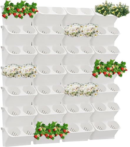 UXIPILBX Wall Planting Bags,Hanging Planting Grow Bags, Gardening Vertical Greening Flower Container, Living Wall Grow Bags for Home Office Balcony Wall Decor-C