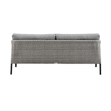 Armen Living Aileen Modern Outdoor Patio Wicker and Aluminum Conversation Set 4 Piece Black