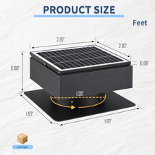 AMZSTAN 14" Solar Attic Exhaust Fan 60W Monocrystalline Roof Vent, 2500m³/h High Airflow Solar Powered Ventilator with Remote, 3-Speed & Auto Temp Control for Attic Barn Greenhouse