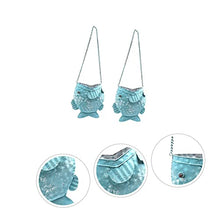 8 pcs Planter Fish Decoration Container Flowerpot Metal Creative Iron Shaped Flower Holder Pendant Wall Suspension Decor Arrangement Basket Art Hanging Wall-Mounted Rack (As Shownx5pcs 18X7CMx5pcs)