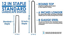 Sandbaggy 12 Inch Extra Long Landscape Staples Heavy Duty (10000 Count)