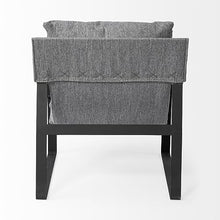 HomeRoots Stone Gray and Black Metal Sling Chair Black