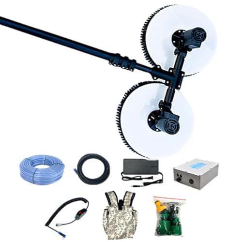 ZGLINMZ PV Solar Panel Washing Brush,60 cm Double Rotating Brush Head,11.4 ft 18 ft 24.6 ft Pool Cleaning Machine,Aluminum Alloy Telescopic Rod,Cordless-7.5m/24.6ft