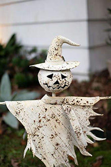 Casafoyer RIC White Metal Scarecrow Yard Stake - (Pack of 2)