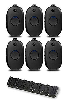 Motorola Solutions CLP1080e UHF Two-Way Radio 6-Pack with Bank Charger Black