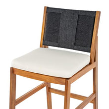 callmego Outdoor Bar Stool with Solid Acacia Wood Frame and Woven Wicker Seat for Patio Dining and Backyard Entertaining