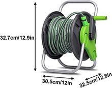 CFDZCP Portable Hose Pipe Reel，Manual Garden Hose Reel Cart with Hose， Heavy Duty Hose Holder for Yard Water Planting Gardens, Lawns, Sidewalks Watering Equipment(with 10m Hose)