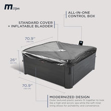 MSpa Square Hydro Jets Bubble Spa with Hard Exterior & Soft Lining Interior