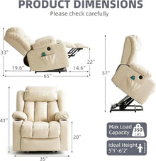 Power Lift Recliner Chair with Massage and Heat for Elderly Adults