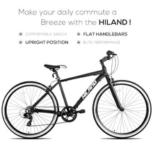 HH HILAND Hybrid Bike Step-Over/Step-Through Frame 700C Black