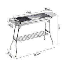 Outdoor Stainless Folding BBQ Grills Picnic Barbecue Rack Grill Charcoal Stove Picnic Accessories Suitable for 3 6 Person Silver BBQ Grill