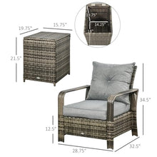 Hassyee Modern Design Outdoor Three-Piece Patio Bistro Furniture Set with Wicker Storage Coffee Table and Sofa Chair for Patio, Lawn & Garden