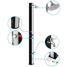 Xoiasth Garden Shower, Solar Shower,180° Swivel Head & Foot Washer Tap,Freestanding Swimming Pool Spa Shower, Camping Shower, Home,Garden,Outdoor, 2.1m
