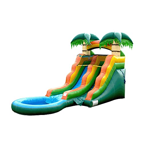 HeroKiddo 13’ Summer Breeze Commercial Grade Water Slide with Pool Blue