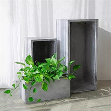 RJYYYDS Flower Pots Plant Pots Rectangular Brown Simple Solid Color Flower Pots Cement Material Outdoor Indoor Flowers Green Plant Cultivation Planters Plant Pots,One Color-Large