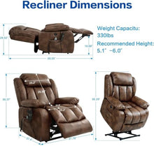 HTERWQEA Overstuffed Power Lift Recliner Chair with Heat and Massage