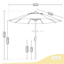 California Umbrella 9' Rd Sunbrella Aluminum Patio Umbrella, Crank Lift, Auto Tilt, Bronze Pole, Pacific Blue