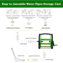 Garden Hose Reel Truck, Used for Planting Hose Reel Heavy-Duty Portable Water Pipes with Nozzles, Car Washing Hose Truck (Green 30m)