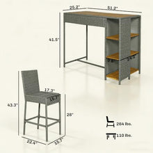 Outsunny 5 Piece Outdoor Bar Set Outdoor High Top Table and Chairs Gray
