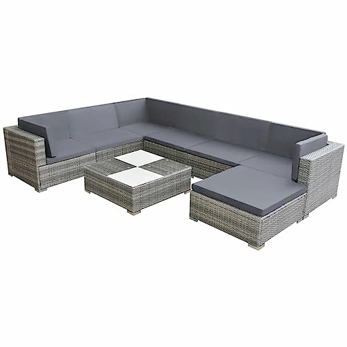 Xinxinxiang 8 Piece Patio Set with Cushions Gray