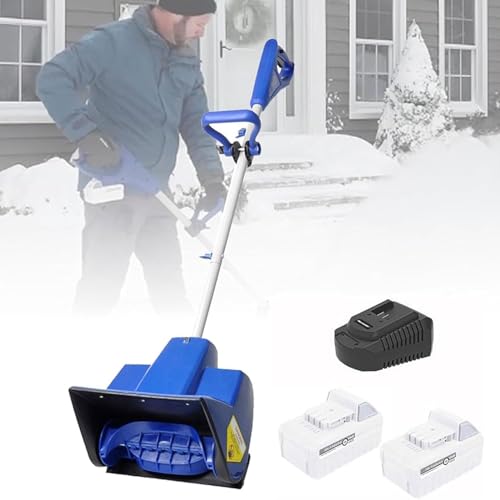 MiBoce Electric Snow Thrower, Cordless Snow Shovel, with 24V Lithium Battery, Cleaning Width 28cm, Cleaning Depth 17.8cm, for Driveway, Patio, and Deck Clearing