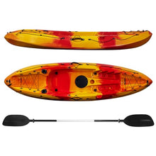 CuisinAid 9.4FT Sit-On-Top Fishing Kayak with Paddles Green Yellow