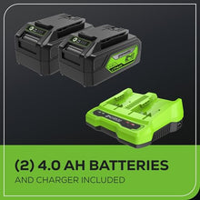 Greenworks 48V (24V x 2) 20in Push Lawn Mower, (2) 4.0 Ah Batteries Kit