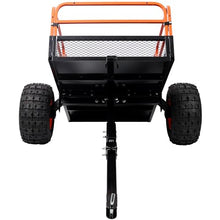 Heavy-Duty Tow-Behind Dump Cart 1500 Lbs Load Capacity, Solid Steel Bed Hauling Cart for ATV UTV Lawn Mower Tractor Yard Garden Farm